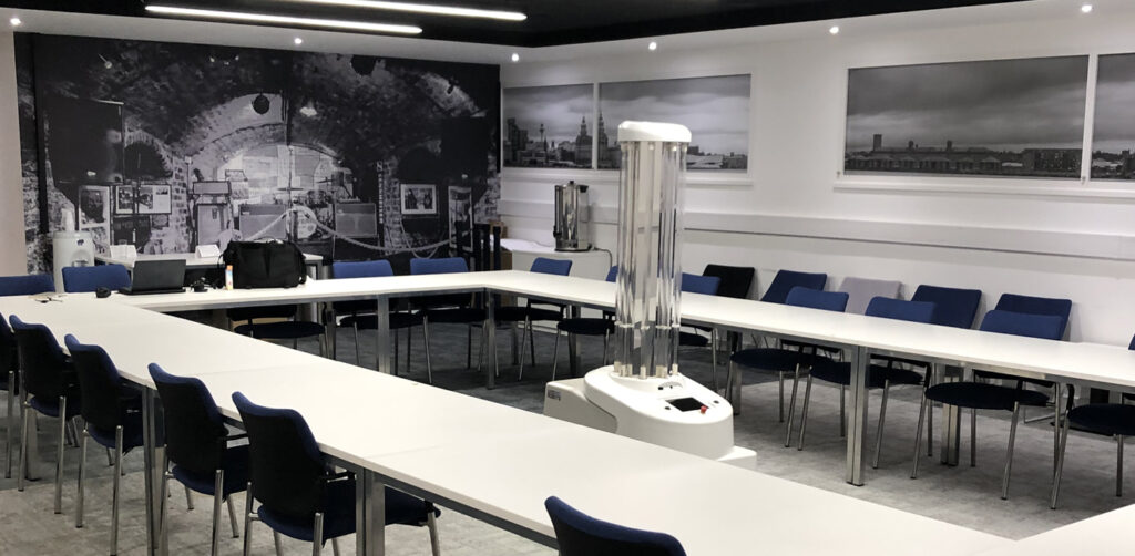 UVD Robots for education - disinfecting a classroom to protect students